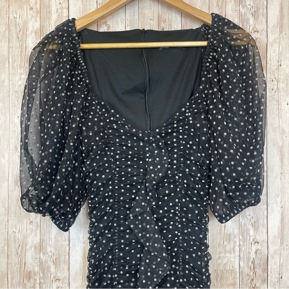 Zara Polka Dot Tulle Puff Sleeve Dress Size‎ Small Women - Picture 4 of 12